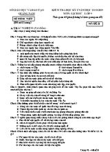 Đề kiểm tra học kỳ 1 môn Lịch sử Lớp 9 - Mã đề B - Năm học 2018-2019 - Sở giáo dục và đào tạo Quảng Nam